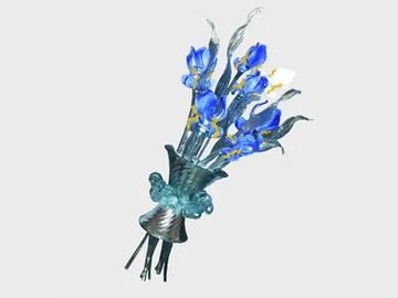 VAN GOGH IRIS BOUQUET - Murano glass wall light by Sogni Di Cristallo - view 2